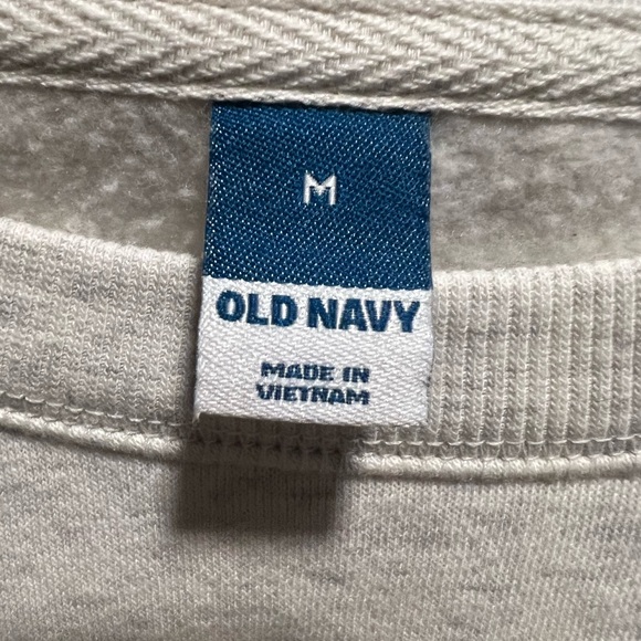 Old Navy Gray Vintage Crewneck Sweatshirt Embroidered Flowers Size M - Picture 6 of 6